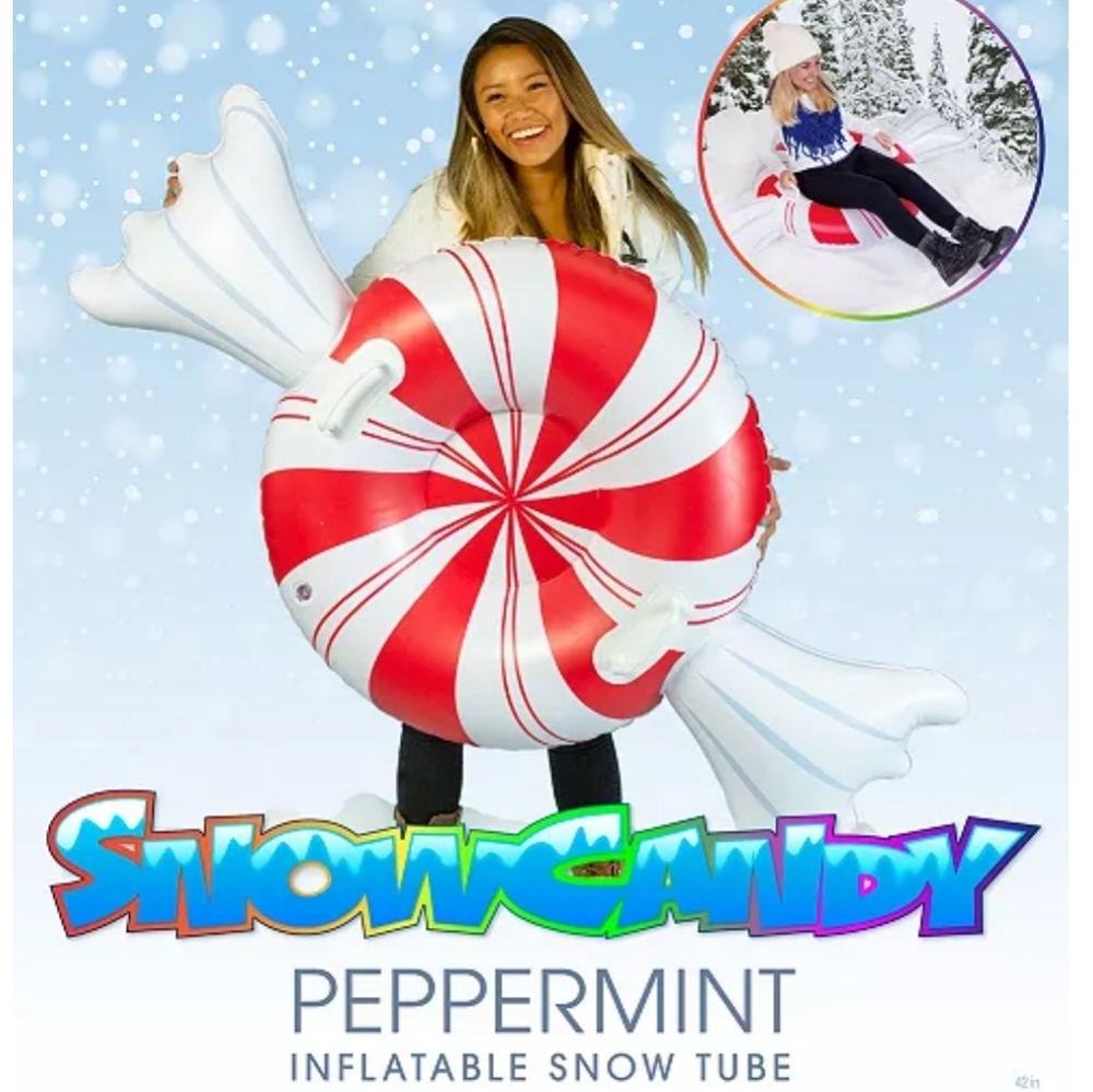 NEW SnowCandy Peppermint Inflatable Snow Tube